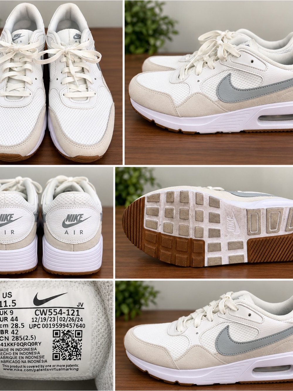 Nike Women's White and Light Gray Air Max Style Sneakers